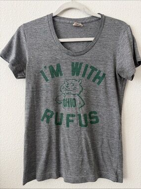 Homage Gray 'I'm With Rufus' Vintage Graphic Tee Ohio University